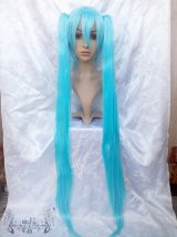 格安 VOCALOID 初音ミク風 03 ロング コスプレ 耐熱 ウィッグ