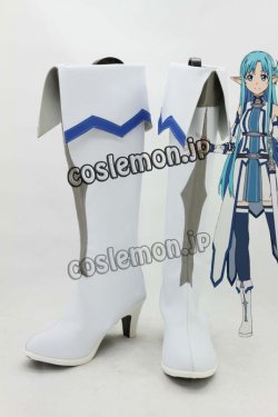 画像1: ソードアート・オンライン アスナ コスプレ靴 ブーツ