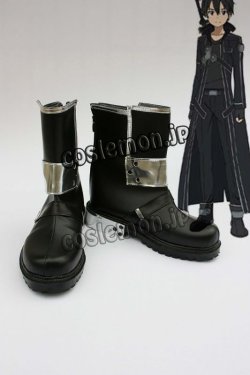 画像1: ソードアート・オンライン キリト風 コスプレ靴 ブーツ