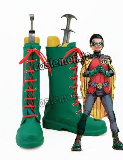 画像1: Batman バットマン Damian Wayne ダミアン・ウェイン風 コスプレ靴 ブーツ