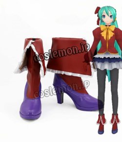 画像1: VOCALOID ボーカロイド 歌姫計画 DIVA 初音ミク風 コスプレ靴 ブーツ