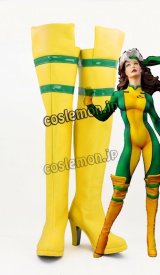 X-メン x-men ローグ風 Rogue 02 コスプレ靴 ブーツ