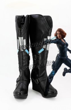 画像1: アベンジャーズ The Avengers シビル・ウォー キャプテン・アメリカ ブラック・ウィドウ風 02 コスプレ靴 ブーツ