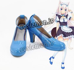 画像1: ネコぱら NEKOPARA バニラ風 メイド コスプレ靴 ブーツ