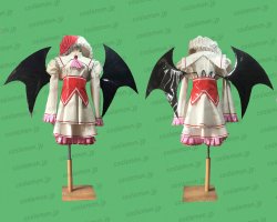 画像1: 東方Project レミリア・スカーレット風 ATRE 春 エナメル製 ツバサ付き ●コスプレ衣装