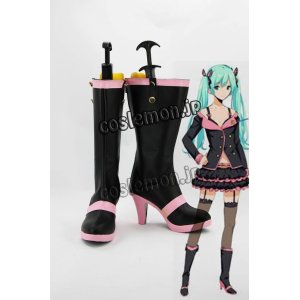 画像: VOCALOID 初音風 コスプレ靴 ブーツ 