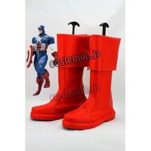 画像: アベンジャーズ Captain America スティーブ・ロジャース/キャプテン・アメリカ風 コスプレ靴 ブーツ