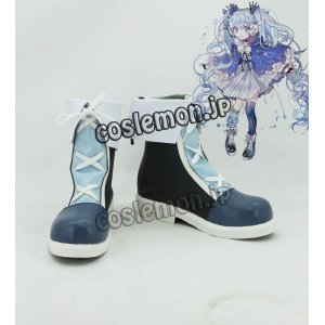 画像: VOCALOID ボーカロイド 初音ミク MIKU 冬の夜ミク風 コスプレ靴 ブーツ