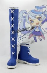 画像: VOCALOID ボーカロイド 2014 雪ミク風 コスプレ靴 ブーツ