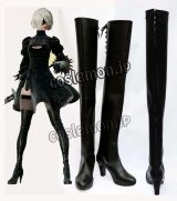 画像: NieR:Automata ニーア オートマタ 2B ヨルハ二号B型風 コスプレ靴 ブーツ