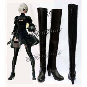 画像: NieR:Automata ニーア オートマタ 2B ヨルハ二号B型風 コスプレ靴 ブーツ