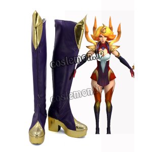 画像: League of Legends LOL リーグ・オブ・レジェンズ Lux ラックス風 Fire Elementalist Lux コスプレ靴 ブーツ