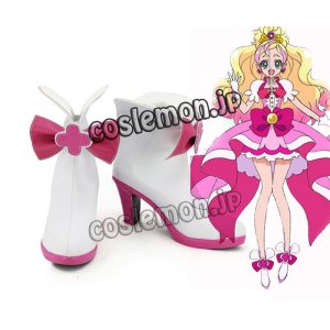 画像: Go!プリンセスプリキュア 春野はるか風 キュアフローラ コスプレ靴 ブーツ