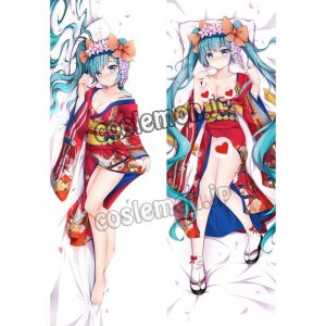 画像: VOCALOID ボーカロイド 初音ミク風 和服 浴衣 MIKU 可愛い ●等身大 抱き枕カバー
