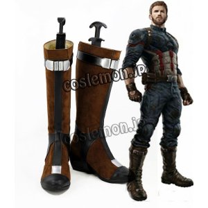 画像: Avengers: Infinity War アベンジャーズ/インフィニティ・ウォー キャプテン・アメリカ風 03 コスプレ靴 ブーツ