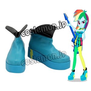 画像: マイリトルポニー: エクエストリア・ガールズ My Little Pon : Equestria Girls Rainbow Dash レインボーダッシュ風 ●コスプレ靴 ブーツ