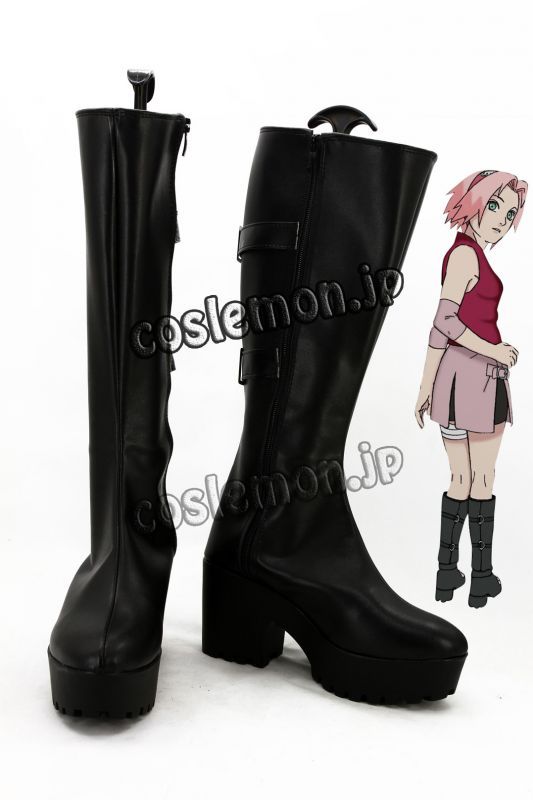 Naruto ナルト 春野サクラ風 04 コスプレ靴 ブーツ Coslemon