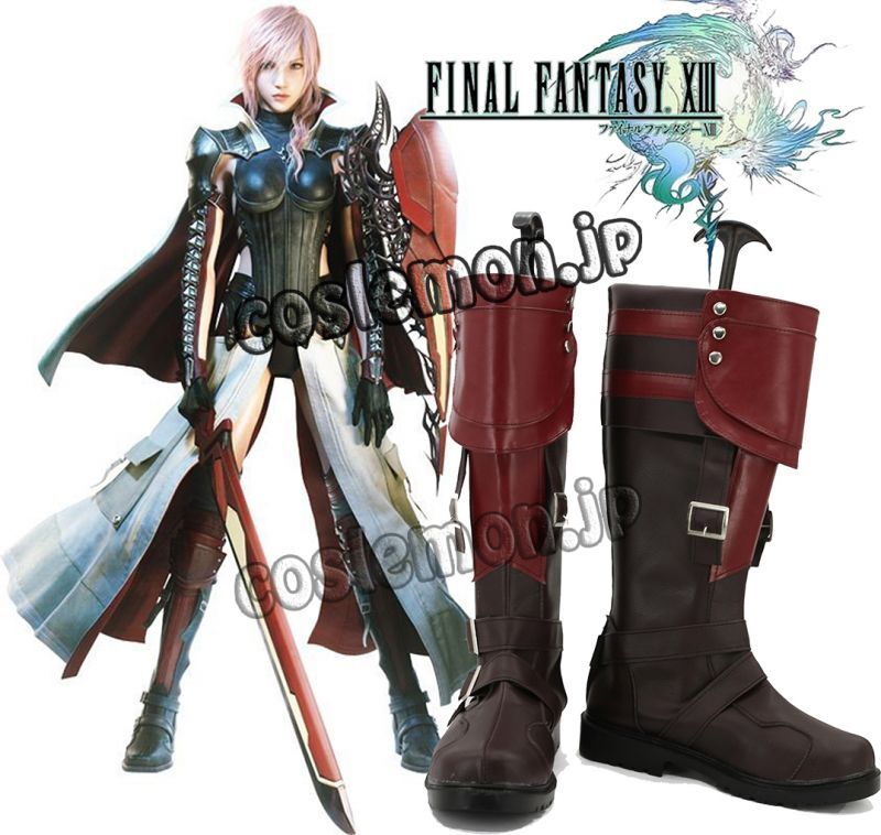 画像1: ファイナルファンタジーXIII ライトニング風 Lightning コスプレ靴 ブーツ 