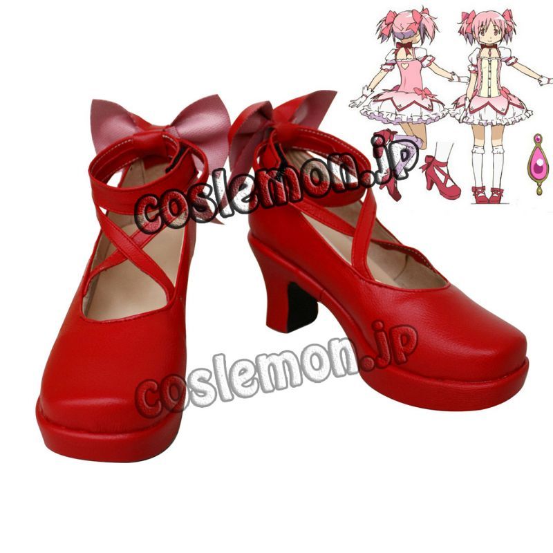 画像2: 魔法少女まどか☆マギカ 鹿目まどか風 コスプレ靴 ブーツ 