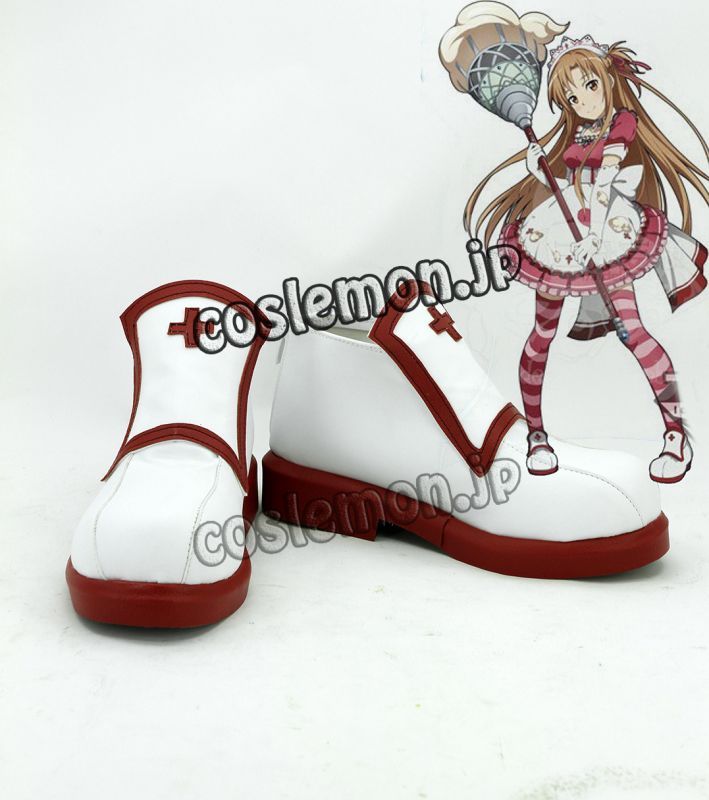 画像1: ソードアート・オンライン アスナ風 Asuna コスプレ靴 ブーツ
