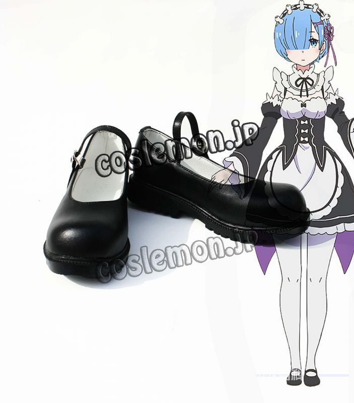 画像1: Re:ゼロから始める異世界生活 レム風 メイド少女 コスプレ靴 ブーツ