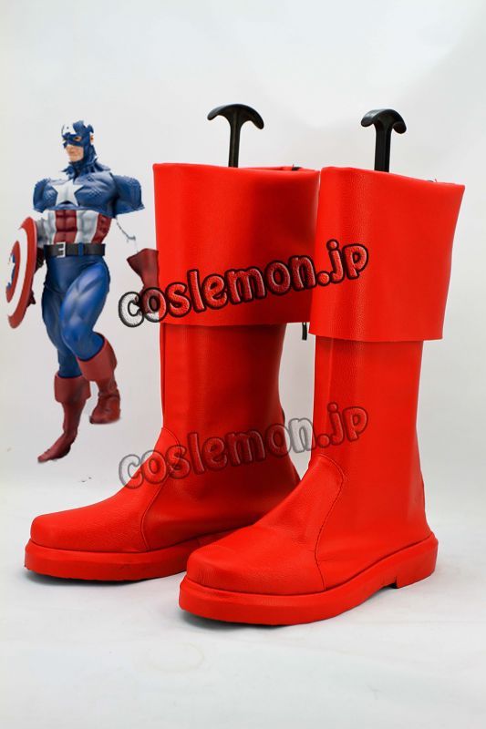 画像1: アベンジャーズ Captain America スティーブ・ロジャース/キャプテン・アメリカ風 コスプレ靴 ブーツ