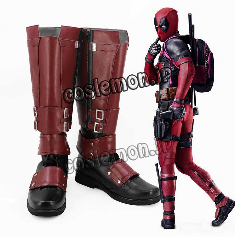 画像1: デッドプール Deadpool ウェイド・ウィルソン デッドプール風 02 コスプレ靴 ブーツ