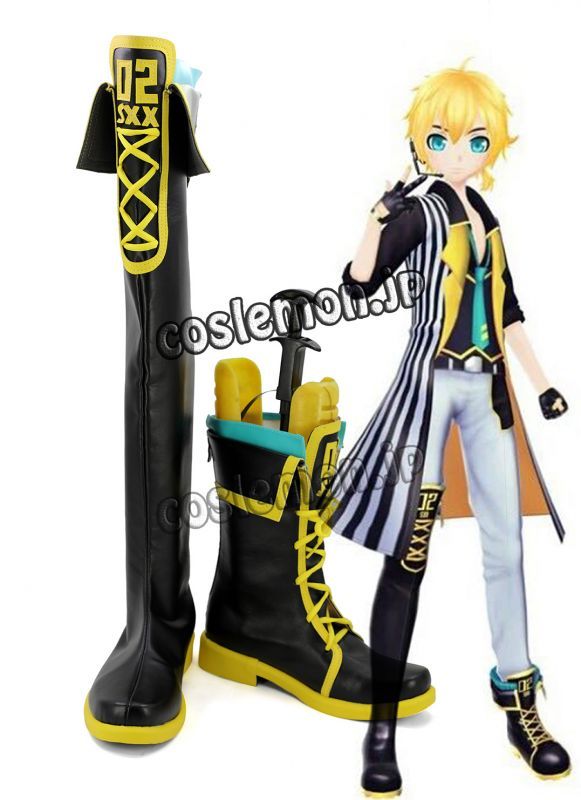 Vocaloid ボーカロイド 鏡音レン風 ホーリィランサー 聖槍爆裂ボーイ コスプレ靴 ブーツ Coslemon