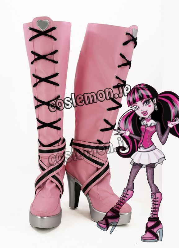 画像1: モンスター・ハイ Monster High ドラキュローラ風 Draculaura コスプレ靴 ブーツ