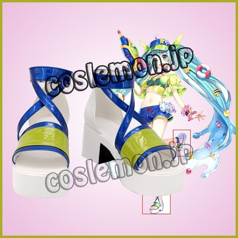 画像1: VOCALOID ボーカロイドMIKU風 02 コスプレ靴 ブーツ