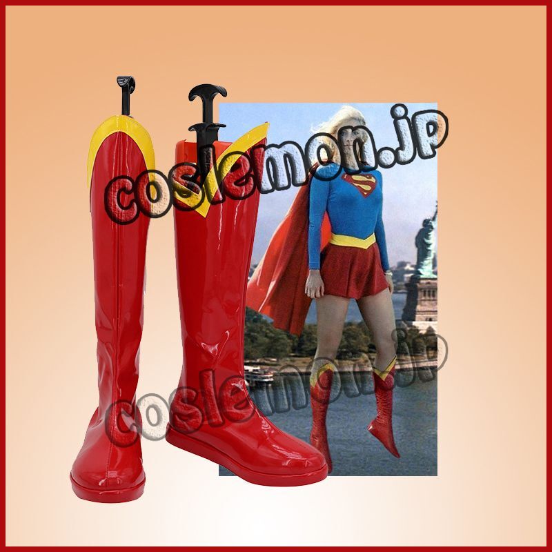 画像1: DC Comics Kid Supergirl風 ●コスプレ靴 ブーツ